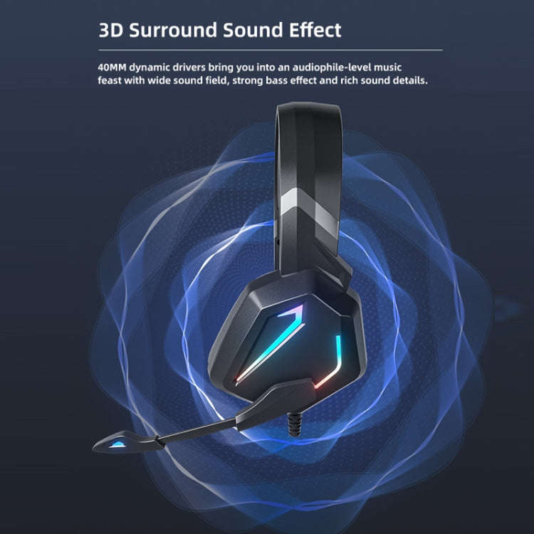 Soyto SY-G20 RGB Dual Streamer Gaming Computer Headset, Style: Lighting Version (Black Blue)
