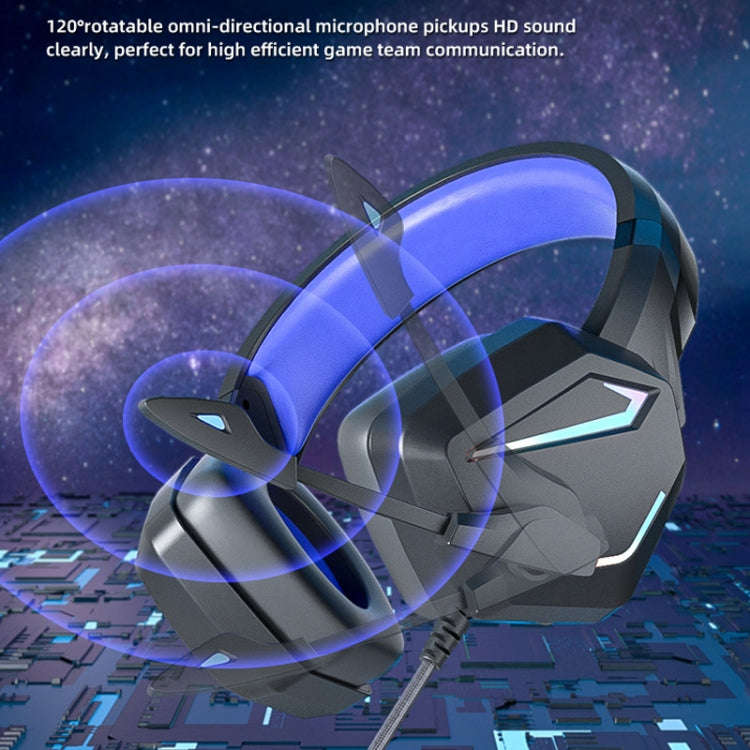 Soyto SY-G20 RGB Dual Streamer Gaming Computer Headset, Style: Lighting Version (Black Blue)