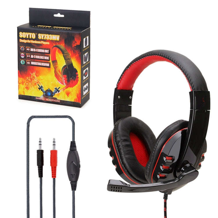 Soyto SY733MV Gaming Computer Headset For PC (Black Red)