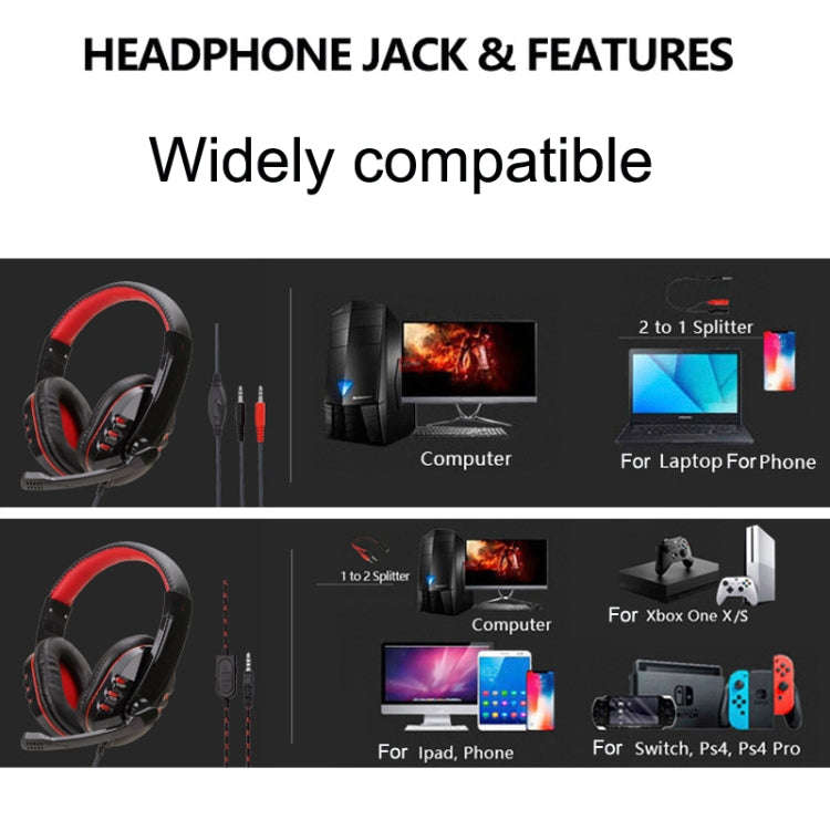 Soyto SY733MV Gaming Computer Headset For PS4 (Black Blue)