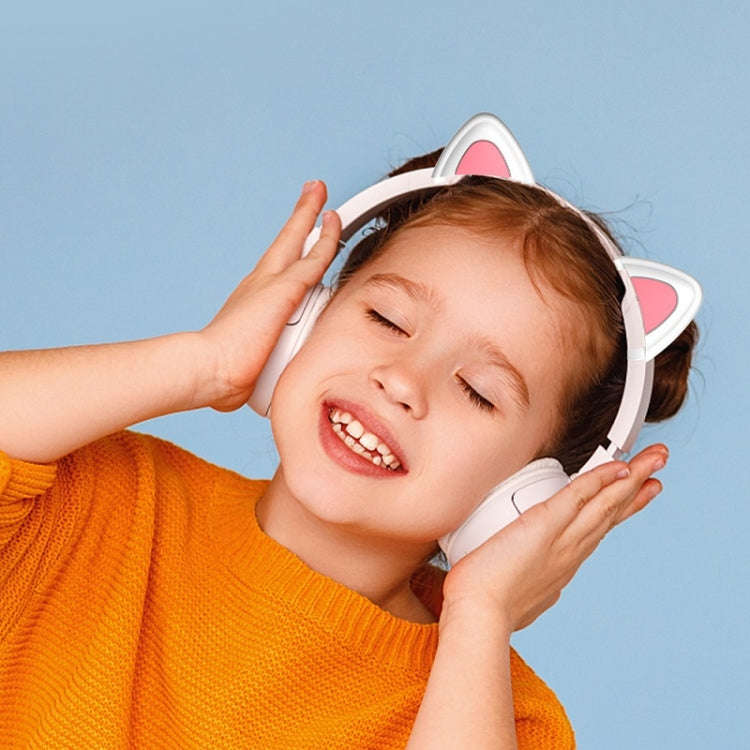 T6 Cute Cat Ear Decoration for Headphones(White)