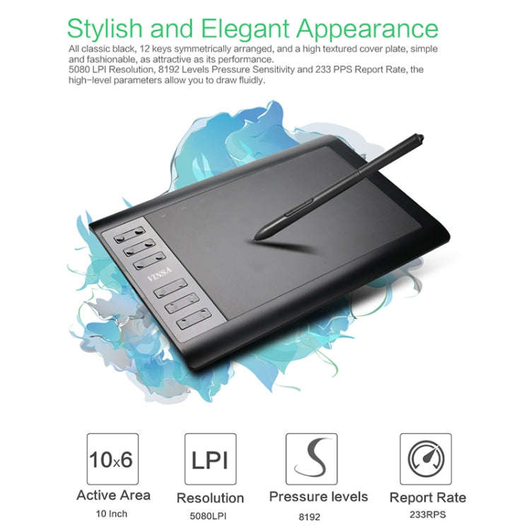 VINSA VIN1060PLUS Hand Painting Digital Board, Style: Package 1