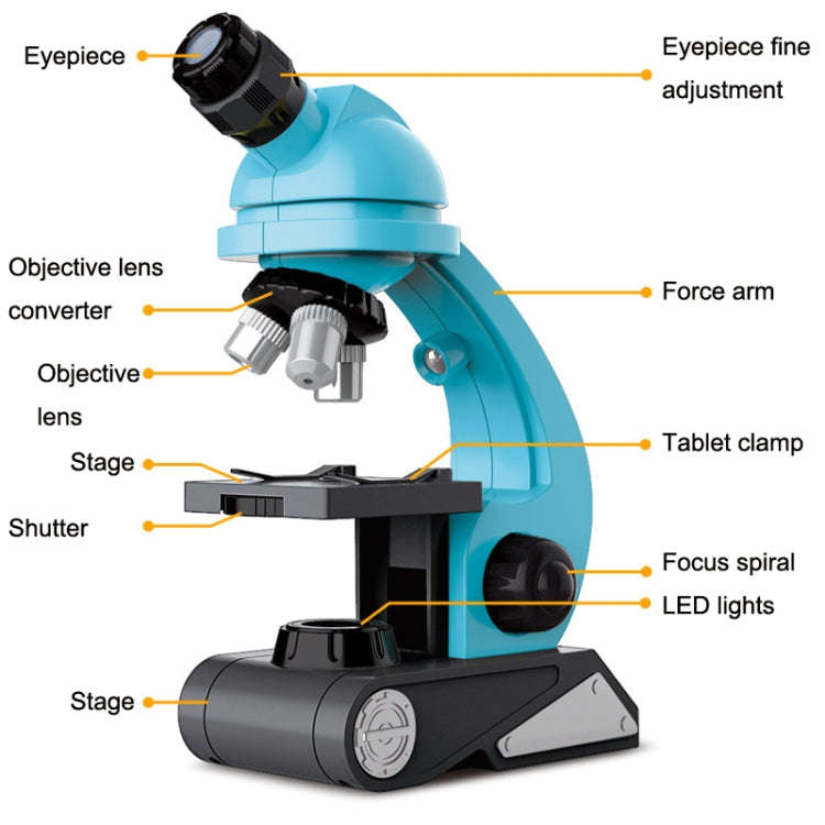 GB002 HD 1200 Times Wide Angle Microscope Children Educational Toys(Blue)
