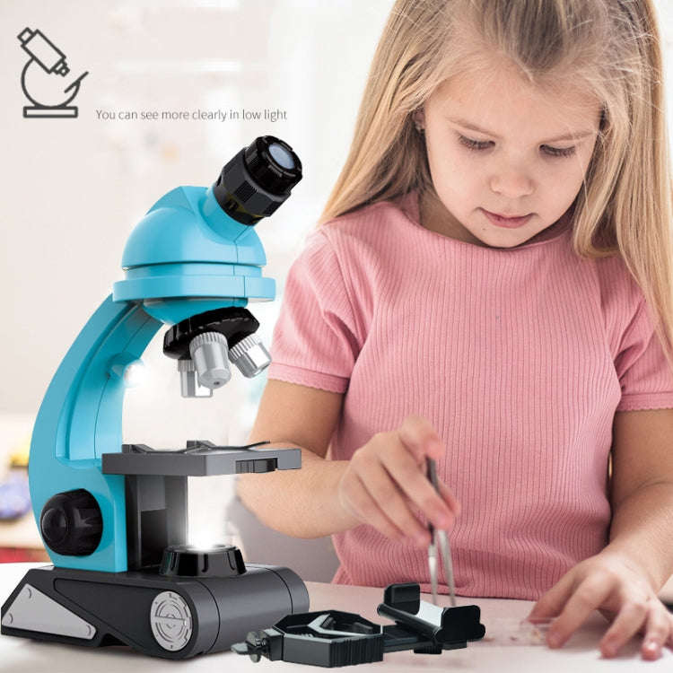 GB002 HD 1200 Times Wide Angle Microscope Children Educational Toys(Blue)