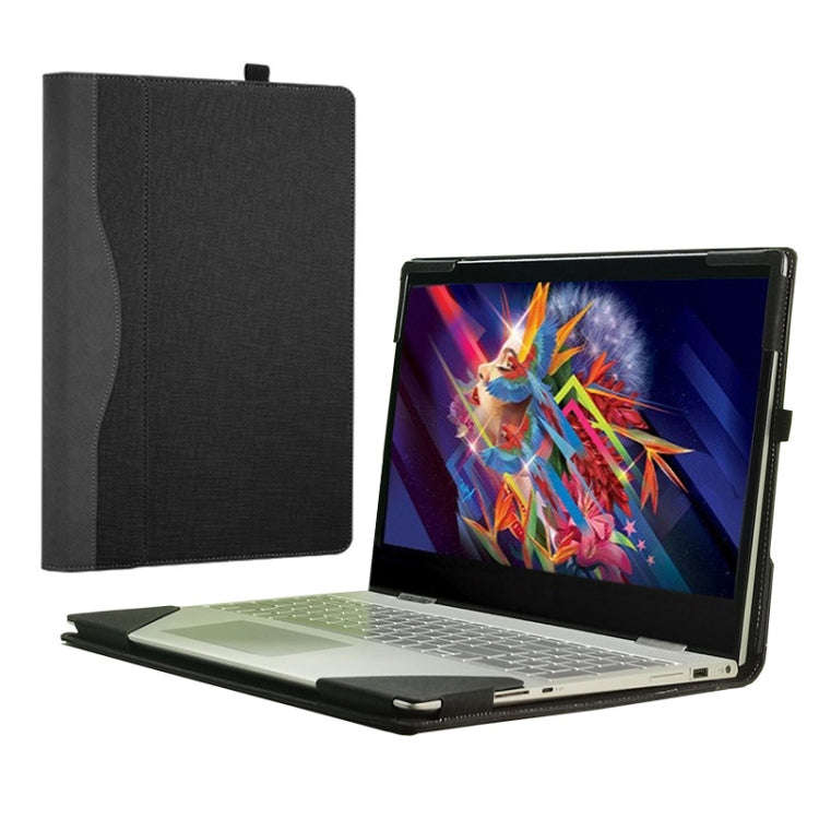 PU Leather Laptop Protective Case For HP Envy X360 15-BP / CN / DR / DS(Wine Red)
