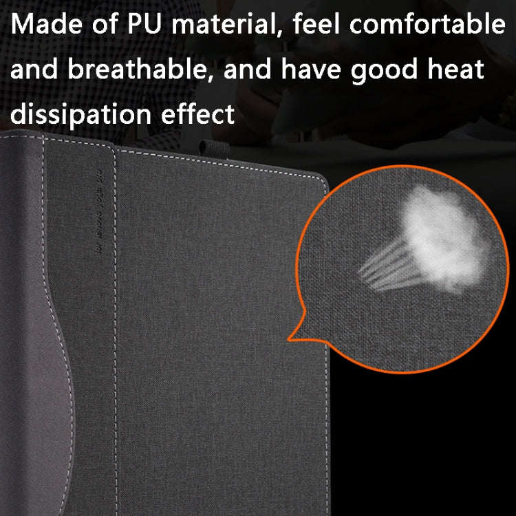 PU Leather Laptop Protective Case For HP Envy X360 15-BP / CN / DR / DS(Wine Red)