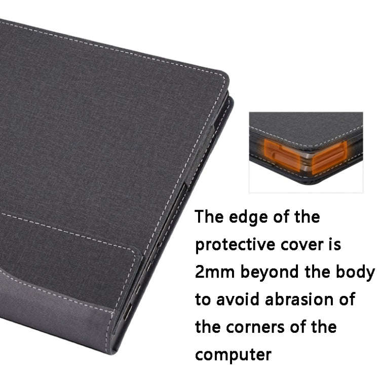 PU Leather Laptop Protective Case For HP Envy X360 15-BP / CN / DR / DS(Wine Red)