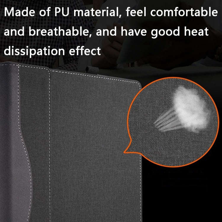 Laptop Leather Anti-Fall Protective Case For Lenovo XiaoXin Pro 14 2021(Gray Cobalt Blue)