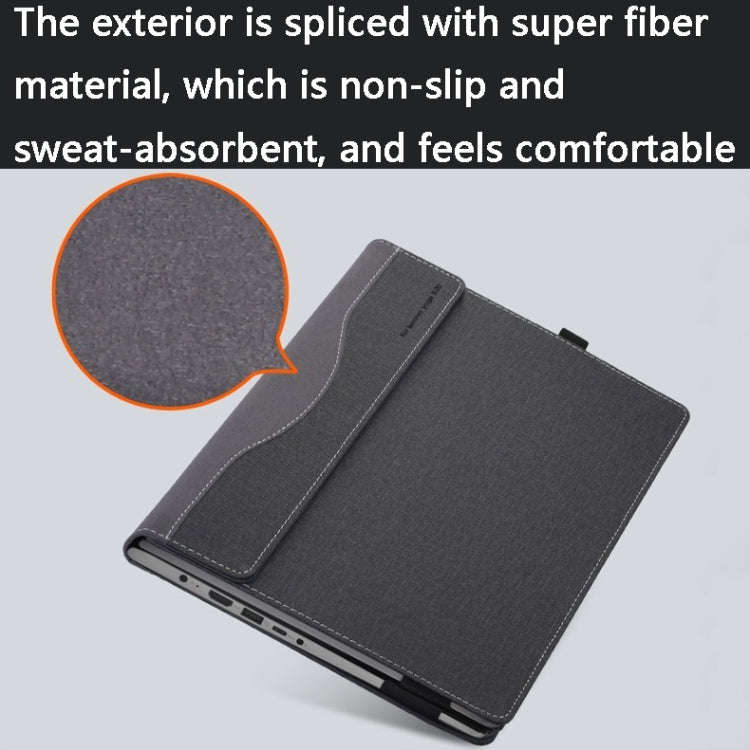 Laptop Leather Anti-Fall Protective Case For Lenovo XiaoXin Pro 14 2021(Gray Cobalt Blue)