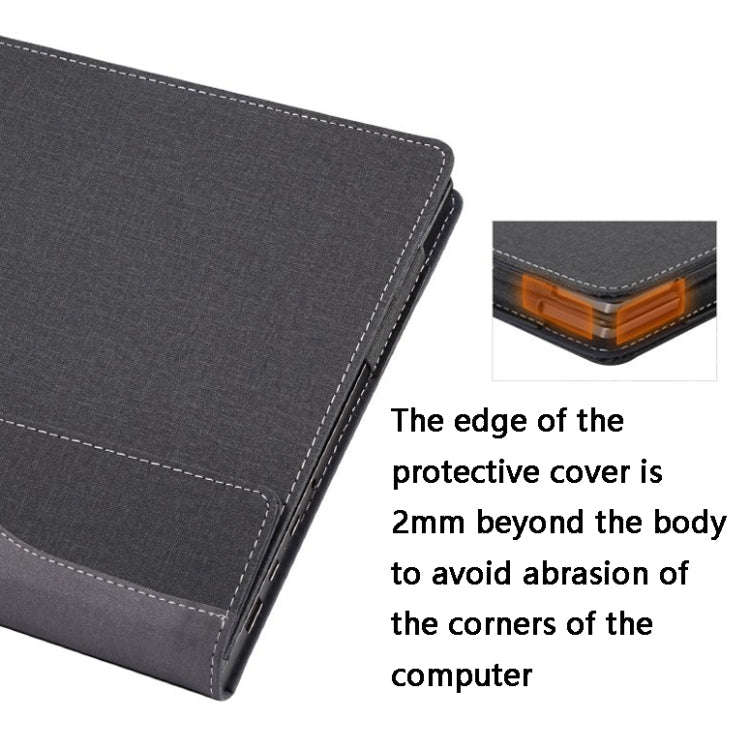 Laptop Leather Anti-Fall Protective Case For Lenovo XiaoXin Pro 14 2021(Gray Cobalt Blue)