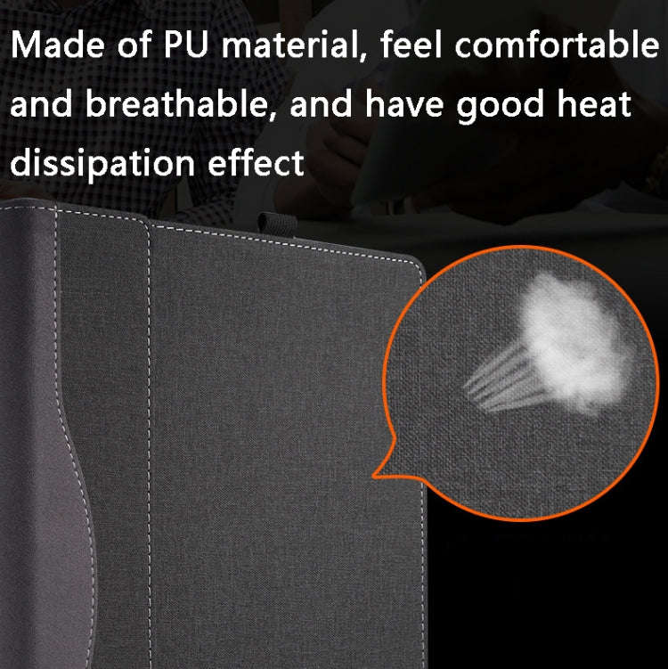 Laptop Leather Anti-Fall Protective Case For HP Envy X360 13-Ag Ar(Gray Cobalt Blue)