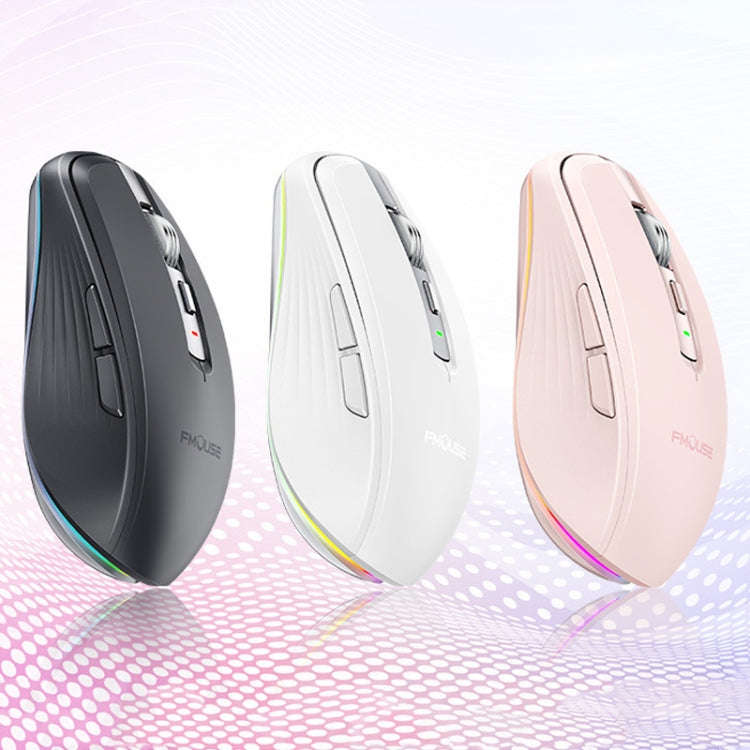 Fmouse M303 2400DPI Bluetooth&2.4G Dual Modes Rechargeable RGB Mouse(Gray)
