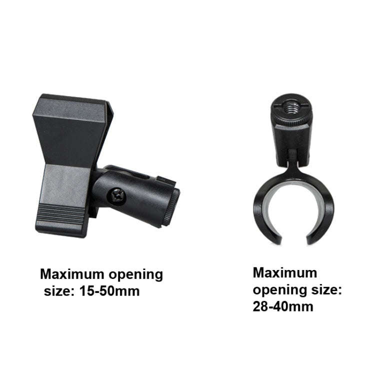LKT-300 30-65cm Full Metal Disc Base Dual Microphone Stand,Size: 160mm Base