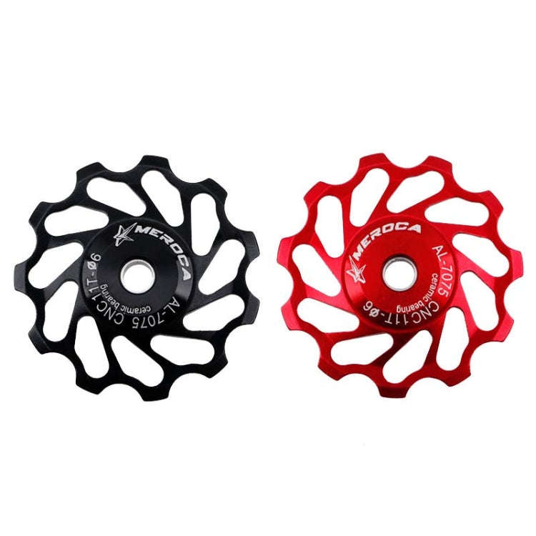 MEROCA Ceramic Bearing Mountain Bike Guide Wheel(11T Red)