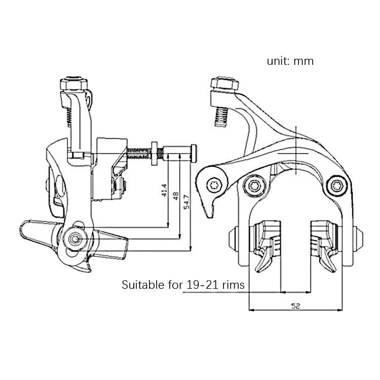 Meroca Bicycle Aluminum Alloy C Brake, Color: Black Single Rear