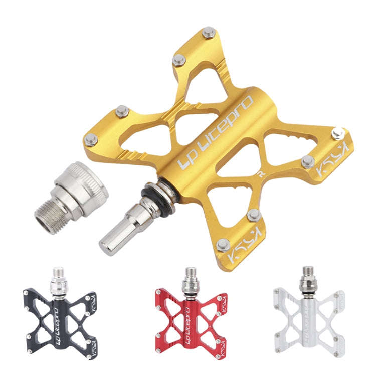 LP LitePro K5 Folding Bkie Aluminum Alloy Bearin Pedals(Silver)