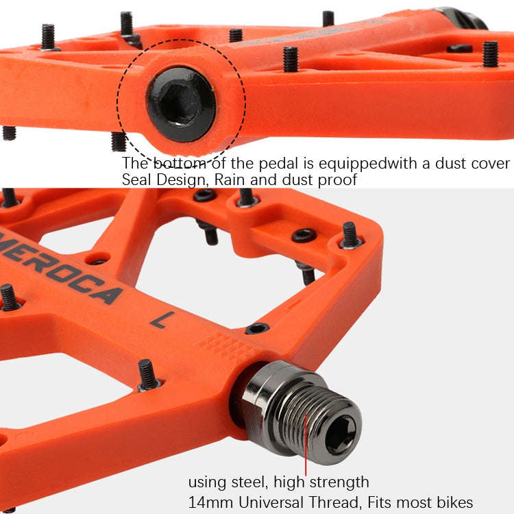 MEROCA Mountain Bike Nylon Pedal(Red)