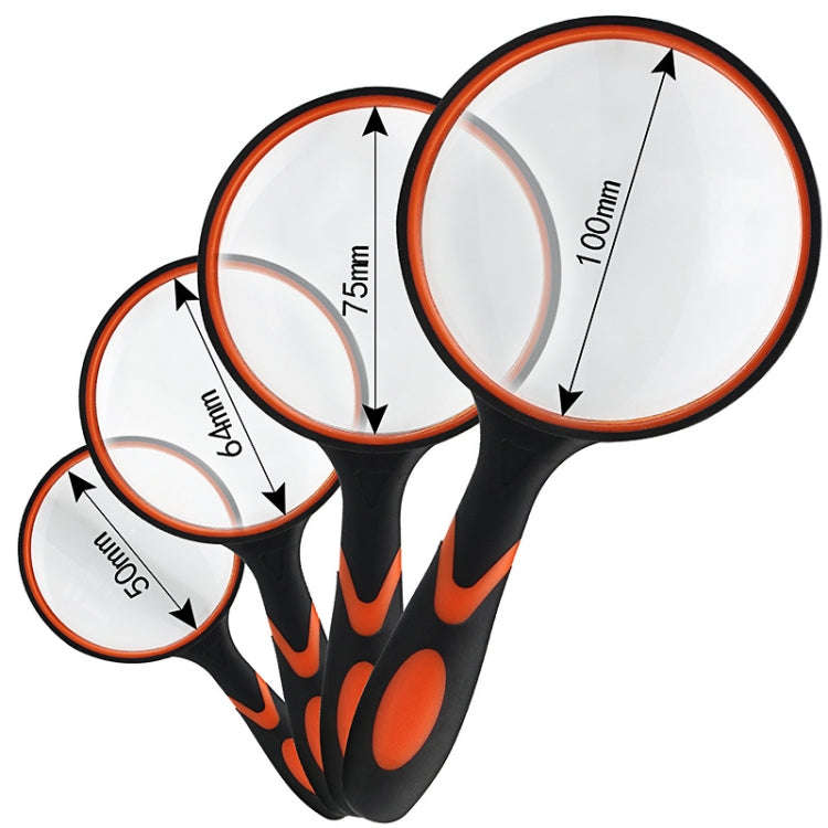 10X HD Optical Lens Handheld Magnifying Glass, Specification: 50mm