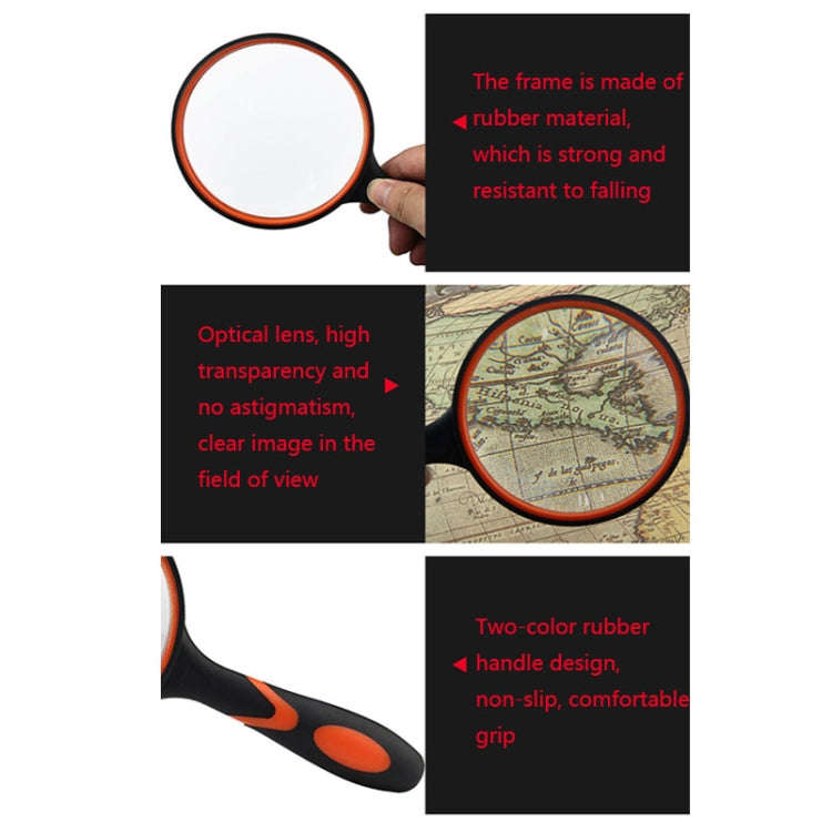 10X HD Optical Lens Handheld Magnifying Glass, Specification: 50mm
