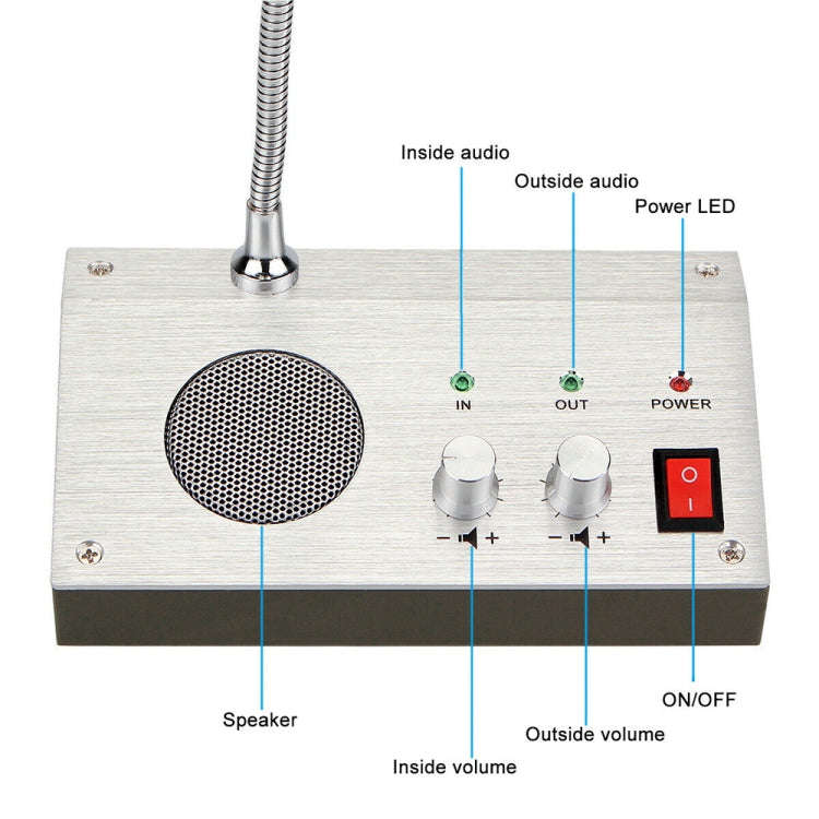 ZHUDELE ZDL-9908 Window Two-way Walkie-talkie Bank/Hospital/Station/Counter Microphone Amplifier,...