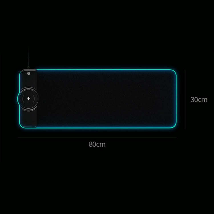 K9186 Multifunctional RGB Lighting Mouse Pad With Wireless Charger(Black)