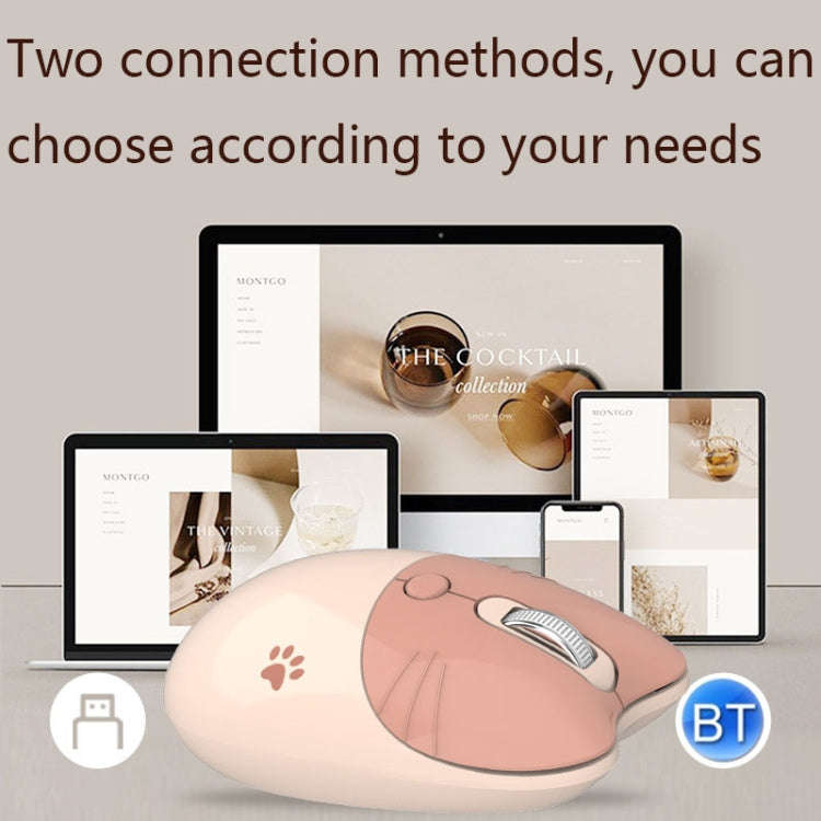M3 3 Keys Cute Silent Laptop Wireless Mouse, Spec: Bluetooth Wireless Version (Gray Black)