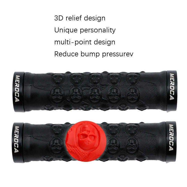 MEROCA Mountain Bike Anti-slip Shock Absorber Riding Grip Cover, Style: Bilateral Lock Skull ME23...