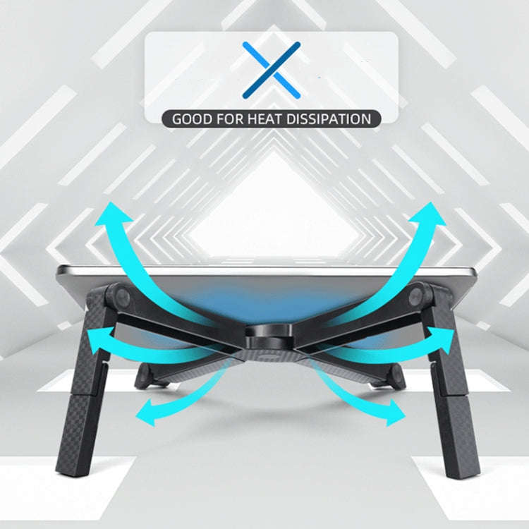 X1 Plastic Silicone Non-Slip Foldable Laptop Stand(Black)