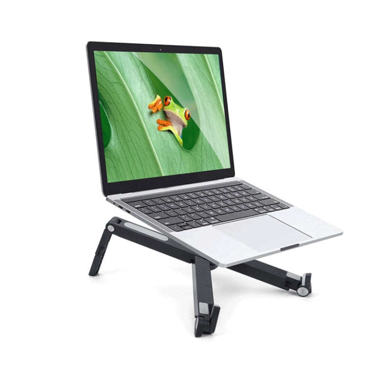 X1 Plastic Silicone Non-Slip Foldable Laptop Stand(Black)