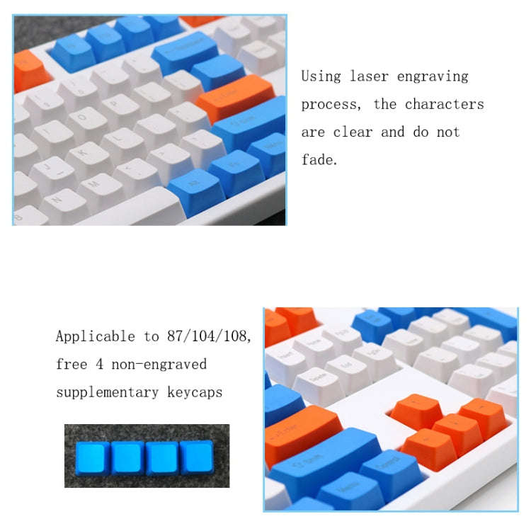 Mechanical Keyboard 108 Key PBT Keycap(Front Letter)