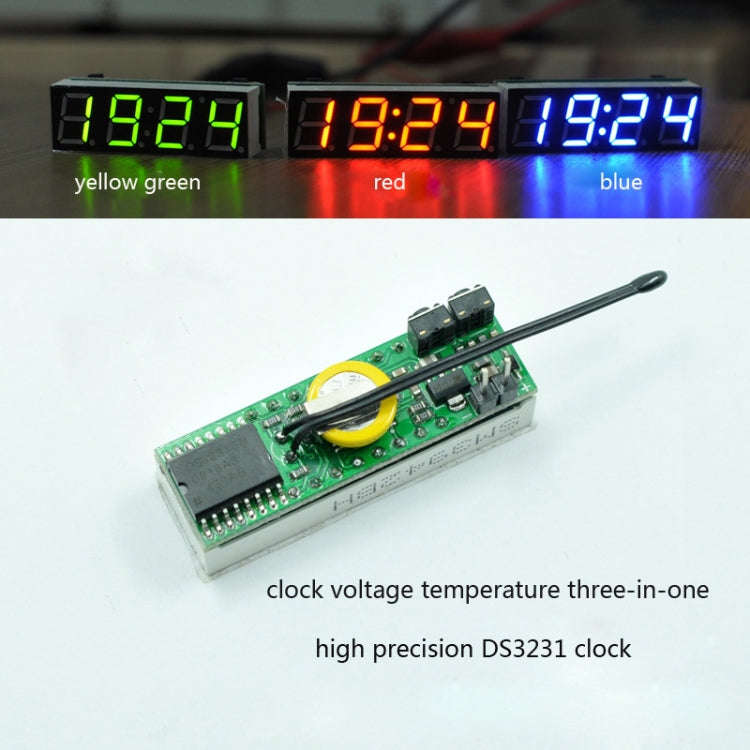 High-Precision RX8025T Digital Clock Module LED Digital Tube Electronic Clock(Blue)