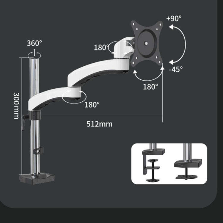 Gibbon Mounts FE112 Aluminum Alloy Lifting and Rotating LCD Computer Monitor Bracket(Perforation)
