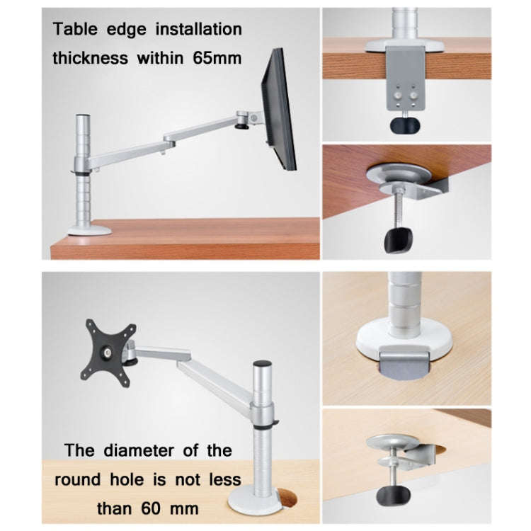 OA-7X Laptop Monitor Desktop Lifting Bracket(Silver)