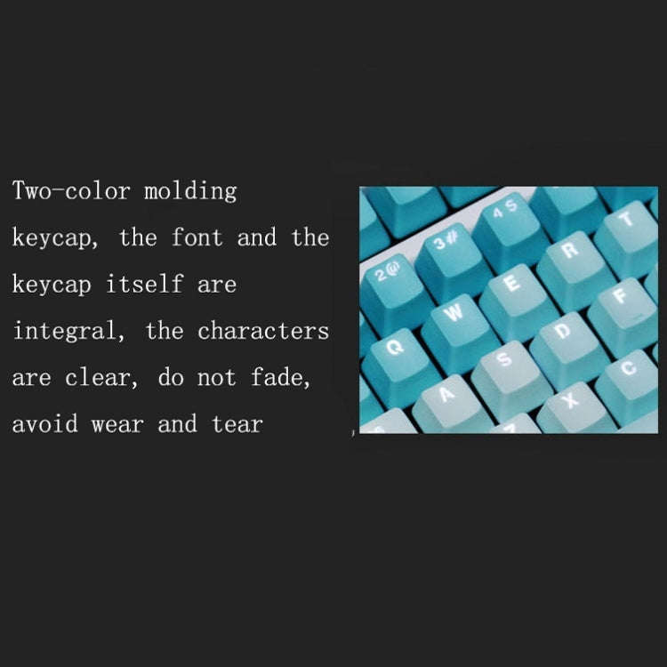 104 Keys Light-transmitting Dip-dyed Keycaps(Frost Blue)