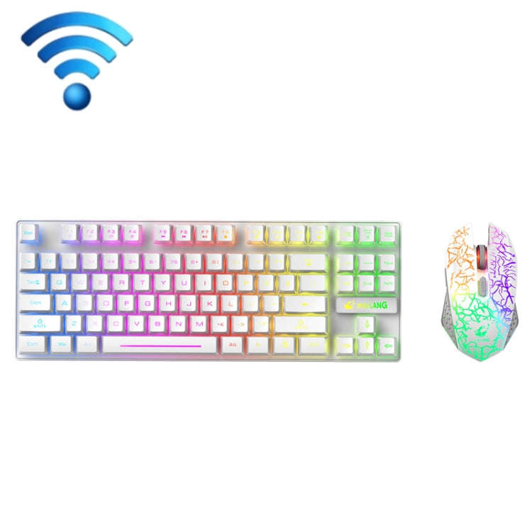 ZIYOU LANG T87 Gaming Luminous Wireless Keyboard and Mouse Set(White)