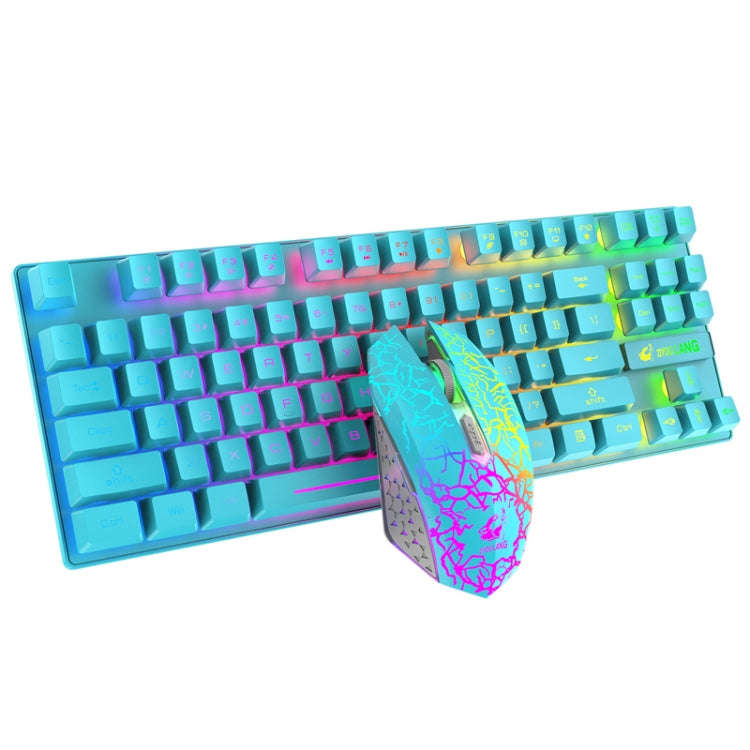 ZIYOU LANG T87 Gaming Luminous Wireless Keyboard and Mouse Set(Blue)