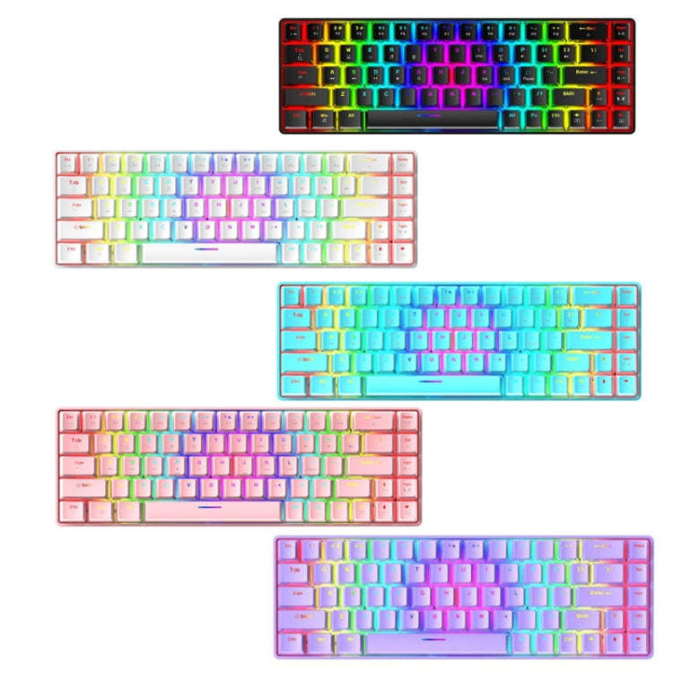ZIYOU LANG T8 68 Keys RGB Luminous Gaming Mechanical Keyboard, Cable Length:1.6m(White Red Shaft)