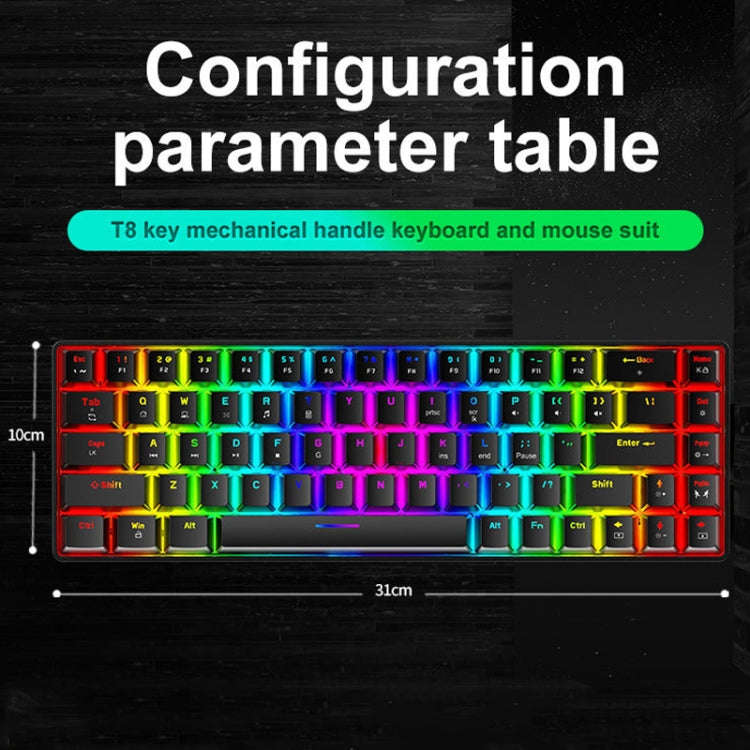 ZIYOU LANG T8 68 Keys RGB Luminous Gaming Mechanical Keyboard, Cable Length:1.6m(White Red Shaft)