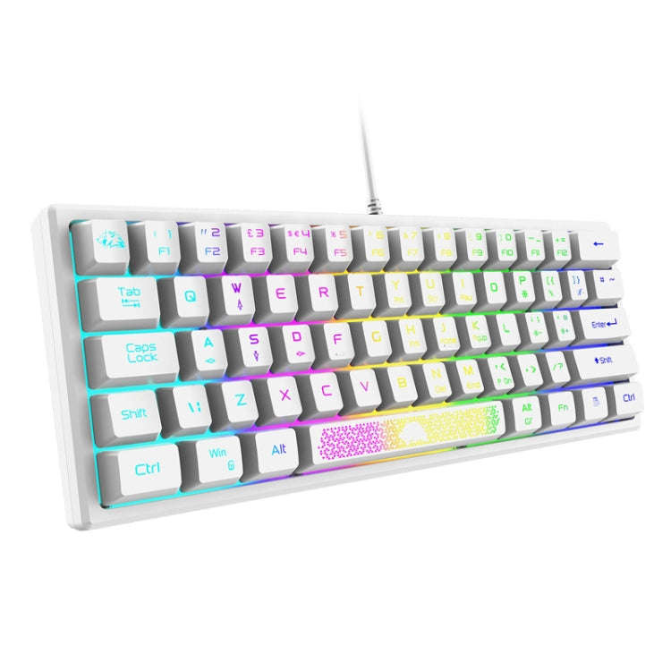 ZIYOU LANG K61 62 Keys RGB Lighting Mini Gaming Wired Keyboard, Cable Length:1.5m(White)