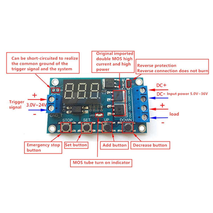 Automotive Delay Switch Module High Power MOS Control Automatic Timing(PCB)
