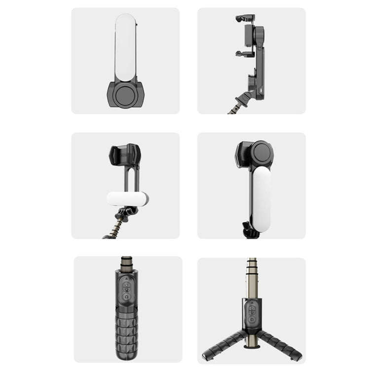 Removable Fill Light Phone Handheld Stabilizer with APP(Q09 Black)