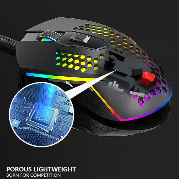 LEAVEN S50 6Keys Macro Definition Programmable RGB Lighted Gaming Wired Mouse, Cable Length: 1.5m...