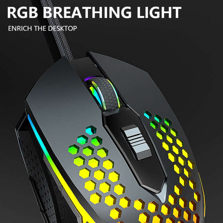LEAVEN S50 6Keys Macro Definition Programmable RGB Lighted Gaming Wired Mouse, Cable Length: 1.5m...