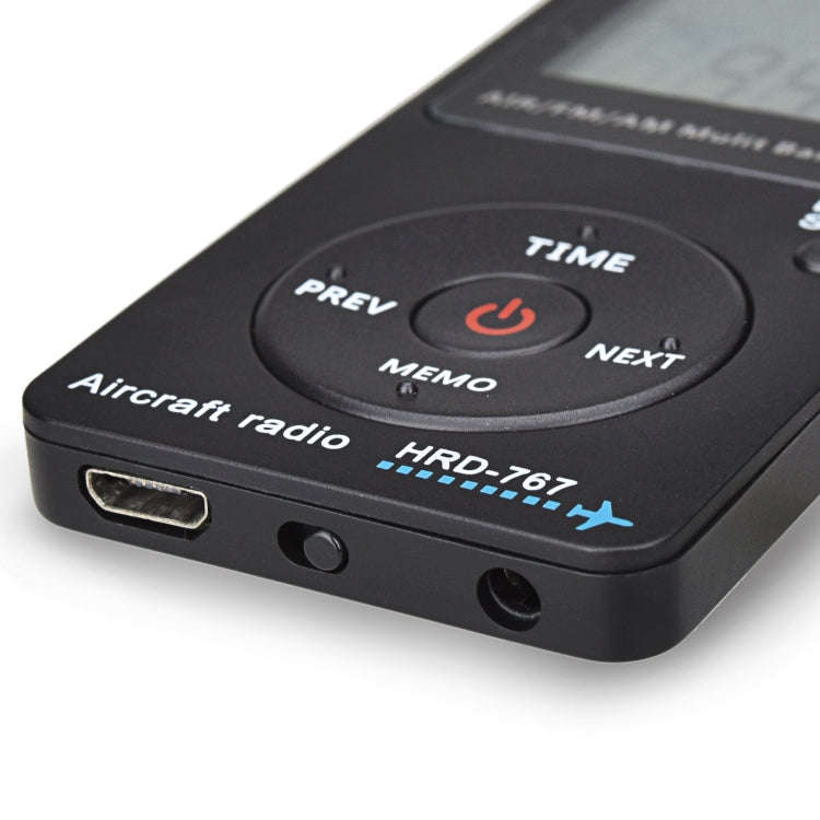 HanRongDa Mini Aviation Band Radio Can Set Automatic Shutdown FM, AM, AIR Radio(Black)