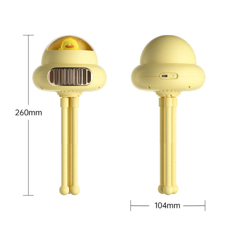Stroller Portable Multi-Function Silent Octopus Bladeless Fan(Yellow)