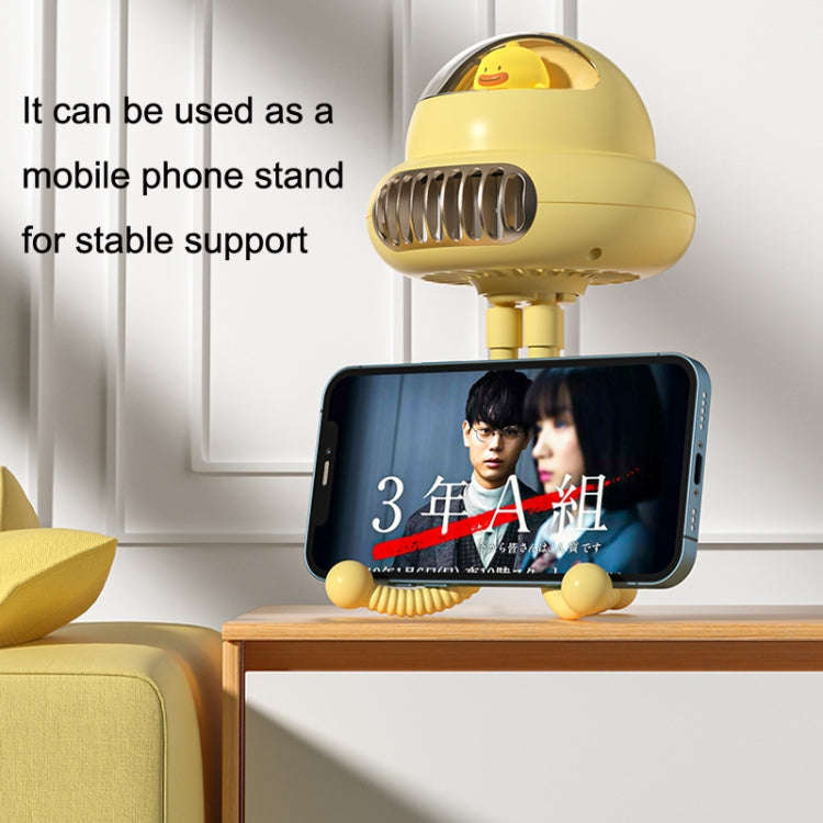 Stroller Portable Multi-Function Silent Octopus Bladeless Fan(Yellow)
