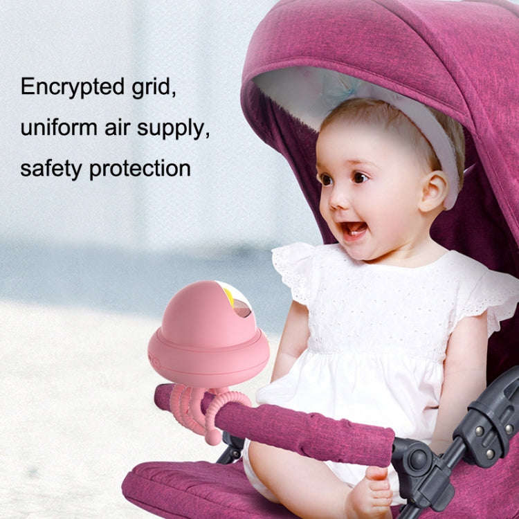 Stroller Portable Multi-Function Silent Octopus Bladeless Fan(White)