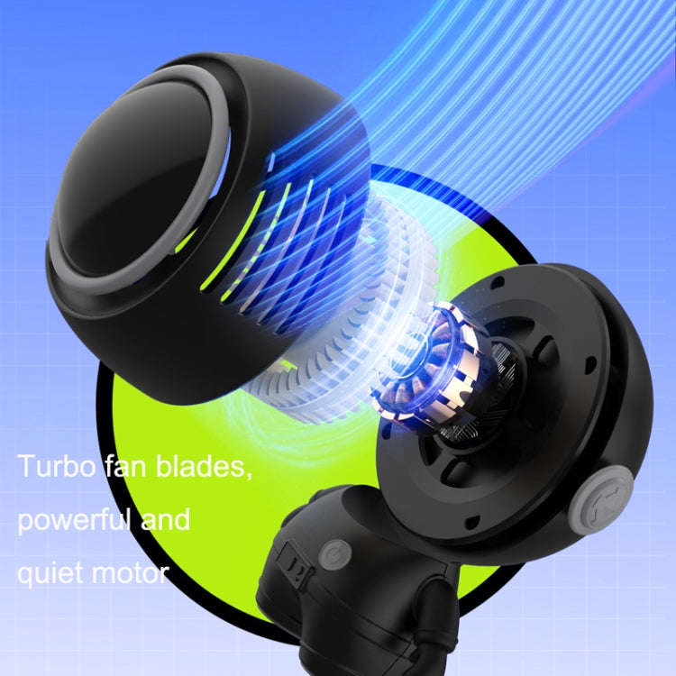 MF040 Mini Portable Leafless USB Hanging Neck Handheld Spaceman Fan(Black)