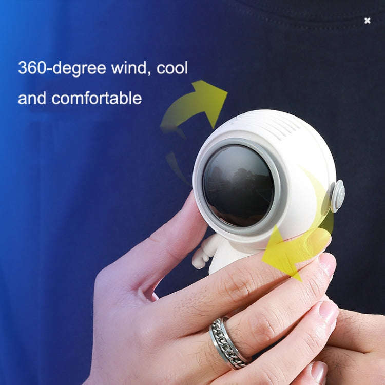 MF040 Mini Portable Leafless USB Hanging Neck Handheld Spaceman Fan(Black)