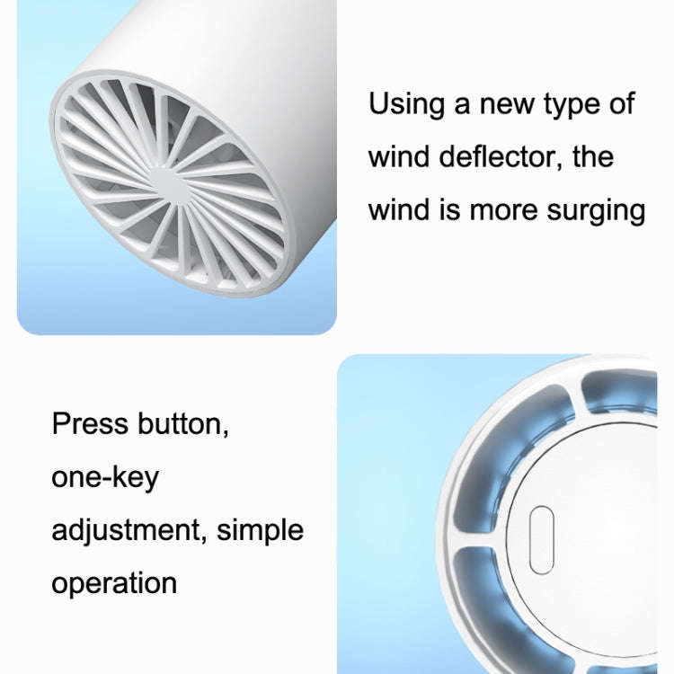 N1 Mini Portable USB Leafless Hanging Neck Fan(White)